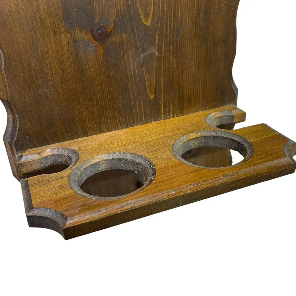 Vintage Wooden Baseball Bat Ball Holder Wall Shelf Rack 3 Pegs Multipurpose